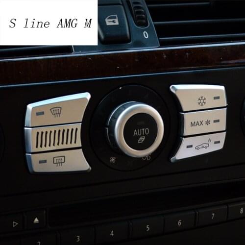 Car styling Interior Trim Air conditioning CD control MENU button decoration Sticker cover for BMW e60 5 series auto accessories