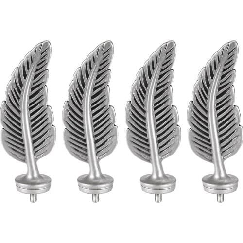 Uxcell 4pcs Curtain Rod Finials ,Fit for 0.62 Inch Dia (Max.) Rod, Plastic End,M5 Thread Dia,Silver Tone