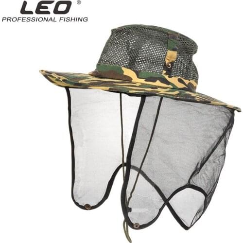 Leo Outdoor Camouflage Visor Big Mesh Breathable Small Mesh Anti-insect Net Neck Protector