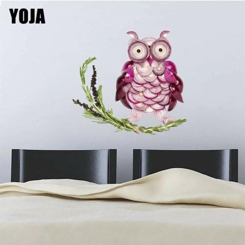 YOJA 55×50CM Creative Vegetable Stitching Owl Fashion Kitchen Living Room Wall Stickers 8WS0338