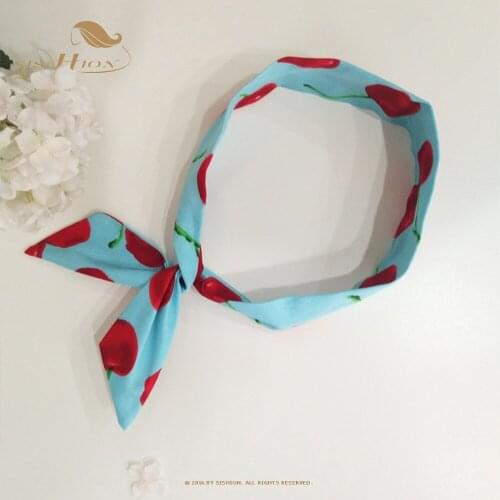 SISHION 50s Retro Cherry Print Vintage Hair Accessories Headband Scrunchies Haarband Hair Ties for Women Hairband VD1910
