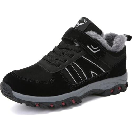 Snow Boots Plush Warm Ankle Boots For Women Winter Men Boots Female Winter Shoes Lace-up Booties Walking Sneakers