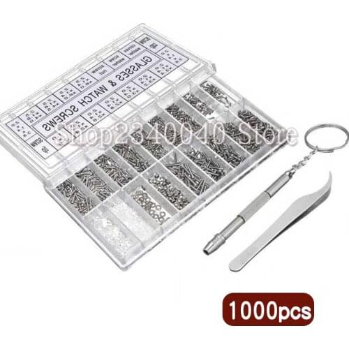 1000pcs/set Micro Stainless Steel screw Sunglass Watch Spectacles Phone Glasses Screw M1 M1.4 M2.5 Nuts Screwdriver Repair Tool