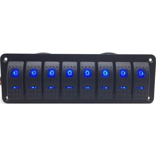 12~24V 6 8 Gang Marin Waterproof Toggle Switch Panel With Double LED Light For Car Truck Caravan RV Marine Boat Yacht Circuit Br