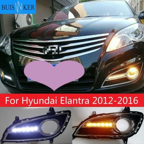 2Pcs for Hyundai Elantra 2012-2016 LED car DRL Daytime Running Light Daylight Waterproof Signal lamp lights