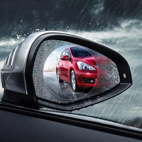 2PCS/Set Anti Fog Car Mirror Window Clear Film Antiglare Car Rearview Mirror Protective Film Waterproof Rainproof Car Sticker