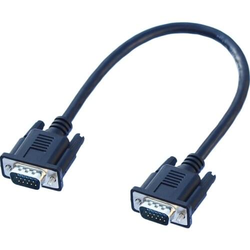25cm VGA D-Sub Short Video Cable Cord Full 15 Pin One to One Connected M/M M/F F/F RGB Cable for LCD Monitor Projector