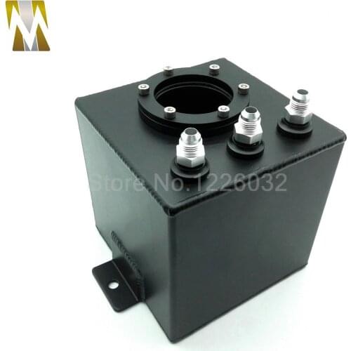 2L Aluminium Fuel Swirl Surge Pot Tank Alloy Surge Tank Intake black Universal fuel surge tank kit for sale
