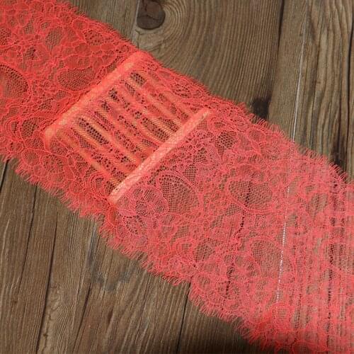 3-yard 16cm wide fashionable high-quality hand-made DIY red flower pattern eyelash lace edge, lace fabric