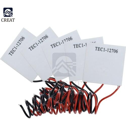5PCS 12706 TEC1-12706 TEC Thermoelectric Cool Cooler Peltier 12V Semiconductor Refrigeration TEC112706 Heatsink Plate Module