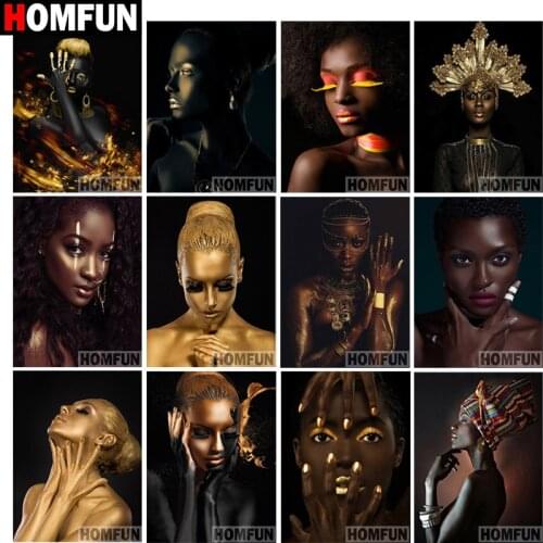 HOMFUN Diamond Painting Full Square/Round Drill 5D DIY "African woman" Daimond Embroidery Rhinestone Cross Stitch Home Decor