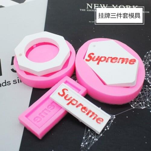 P1191 Tide brand six-octagon letter listing three-piece handmade aromatherapy wax tablets car pendant mold silicone mold