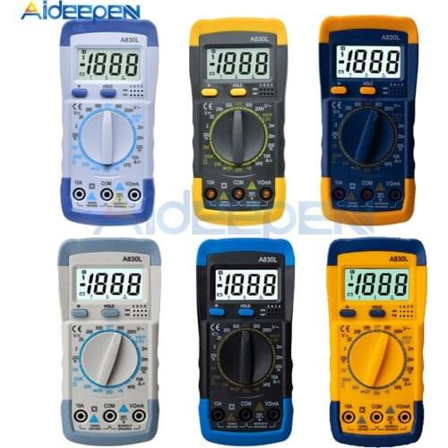 A830L LCD Digital Multimeter DC AC Voltage Diode Freguency Multifunction Volt Tester Test Current Voltmeter Ammeter Meter Gauge