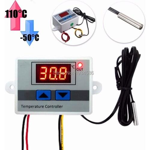 Digital 12V LED Microcomputer Temperature Controller 10A Thermostat Control Cooling Heating Switch Probe Thermo Module
