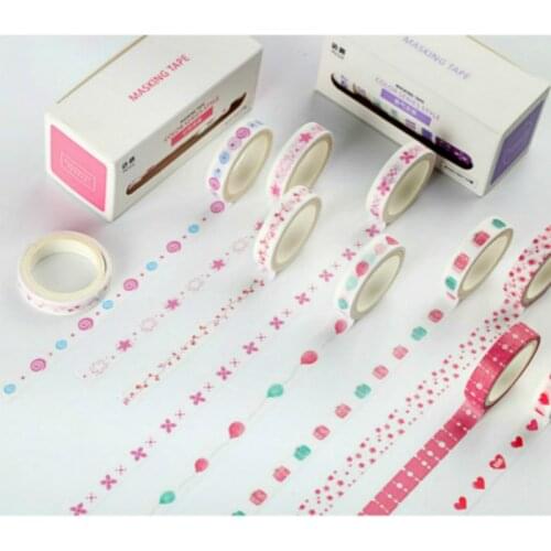 Pink Office Supply Colorful Dots Masking Tapes Bullet Journal Student Notebook Stickers Kids DIY Decorative Diary Scrapbooking