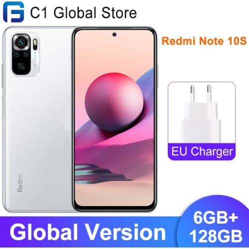 Global Version Xiaomi Redmi Note 10S Moblie Phone 6GB RAM 128GB ROM 33W Fast Charging 64MP Quad Camera MTK Helio G95 Octa Core