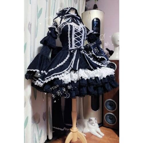 [Customized] Anime Visible Record Tokisaki Mio Black Lolita Dress Sexy Outfit Cosplay Costume Halloween Women Free Shipping 2021