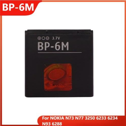 Original Phone Battery BP-6M For NOKIA N73 N77 3250 6233 6234 N93 6288 Replacement Rechargable Batteries 1100mAh