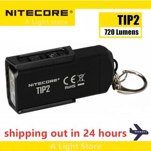 Flashlight Original NITECORE TIP2 Keychain Light CREE XP-G3 S3 720 lumen USB Rechargeable Keychain Flashlight with Battery