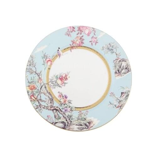 Hotel Steak Plate Ceramic Macaron Dishes Set With Gold Trim Home Tableware High-end Fruit And Salad