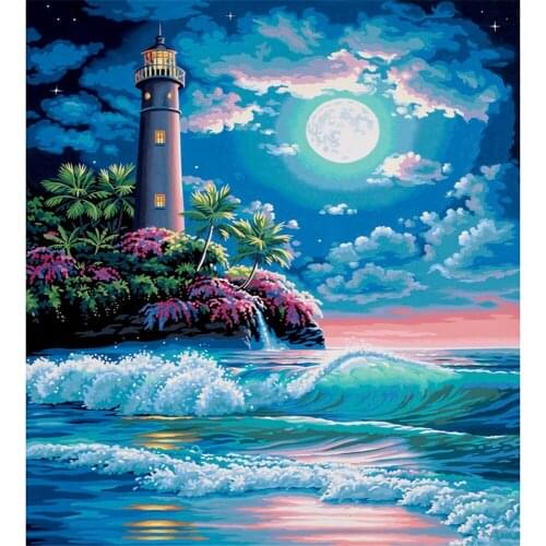 Scenery Landscape DIY Cross Stitch 11CT Embroidery Kits Craft Needlework Set Printed Canvas Cotton Thread Home Design