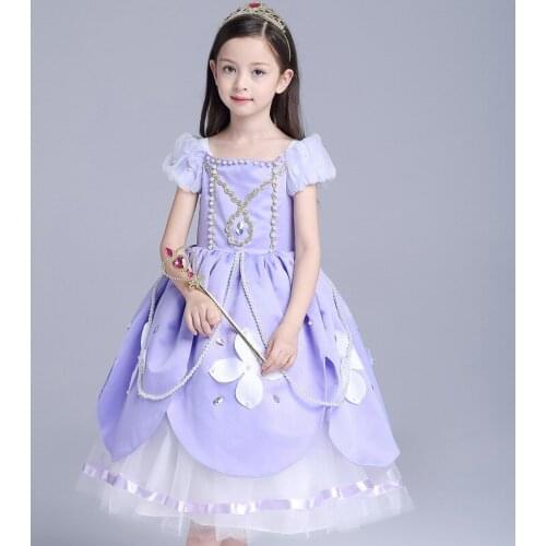 Girls Princess Dress Up Cosplay Costumes Kids Short Puff Sleeve Ball Gown Children Halloween Party Fancy Dresses for 4-10