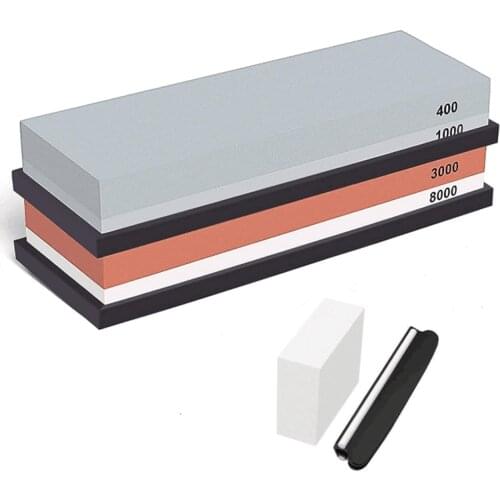 Complete Knife Sharpening Stone Set 400/1000 Grit Water Stone 3000/8000 Grit Water Stone Best Whetstone Knife Sharpener Flatt