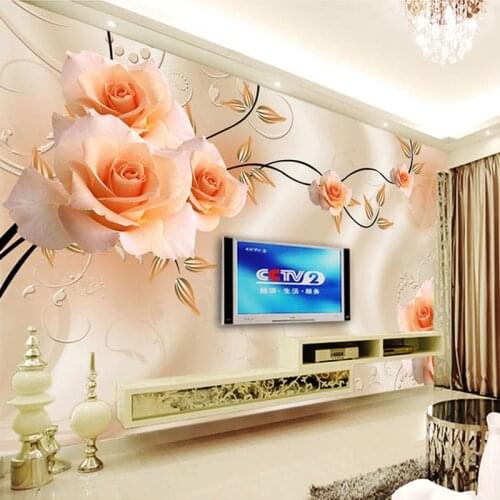 Custom 3D Photo Wallpaper Yellow Rose Flowers Living Room TV Background Decoration Mural Canvas Painting Self-adhesive Sticker