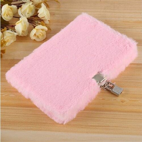 Simple Women Notebook Creative Students Girls Plush Diary Notebook With Lock Exquisite Gifts For Students New