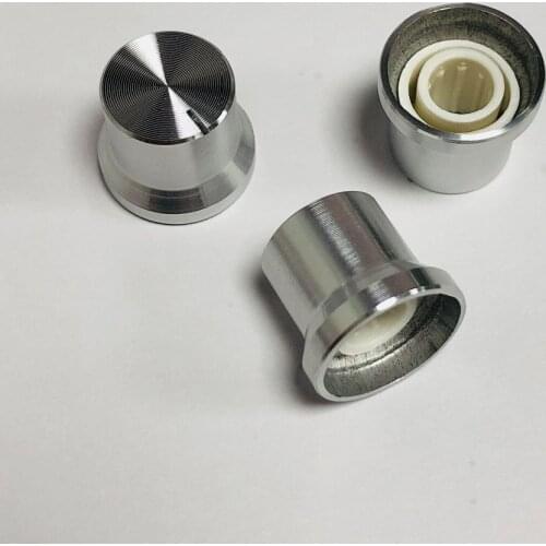 12x13mm Split shaft Knob 15-12 x 13mm Silver 6mm aluminum for Rotary Switch Potentiometer