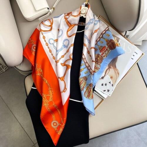 2021 new spring women scarf quality shawl silk fashion scarf headscarf beach sunscreen bag headscarf scarf 90cm*90cm