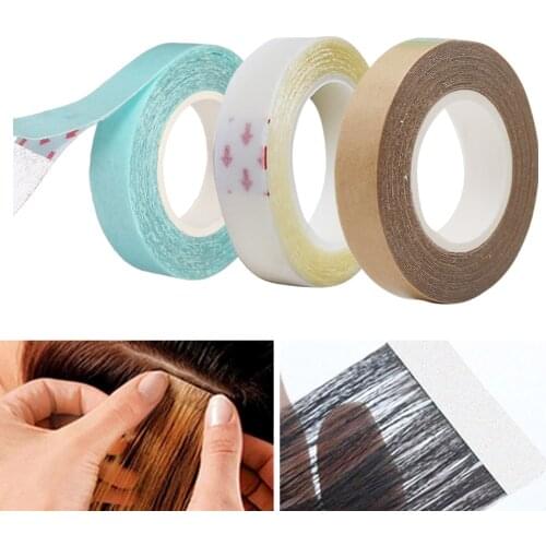 Strong 1cm x 3M White/Blue/Brown Double Sided Super Sticky Adhesive Tape for Skin Weft Hair Extensions Super Adhesive Tape