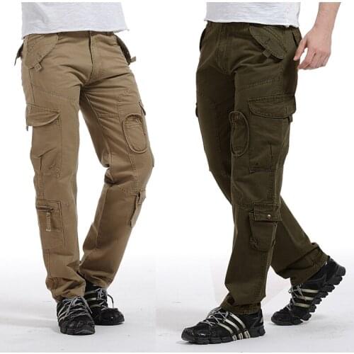 High Quality 2020 New Men Cargo Pants Military Tactical Pants Solid Easy Loose Work Long Trousers Overalls Sweatpants