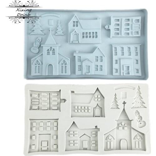 Castle shape mold DIY cake silica gel soft candy mold cake decoration tool chocolate candy craft resin clay mold