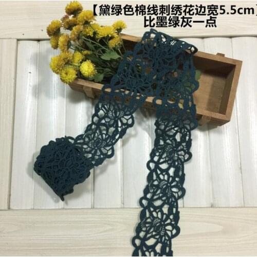 1M Green Lace Fabric High Quality Width 5.5cm Lace Ribbon Trim Trimmings Sewing Clothing Wedding Collar encajes dentelle EQ43