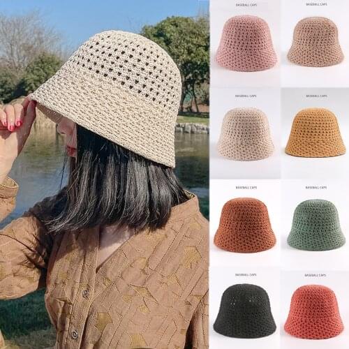 Womens Fisherman Hat Fashion Basin Hat Shade Cover Bucket Hat 2021 All-Match Ladies Summer Outdoor Beach Hat