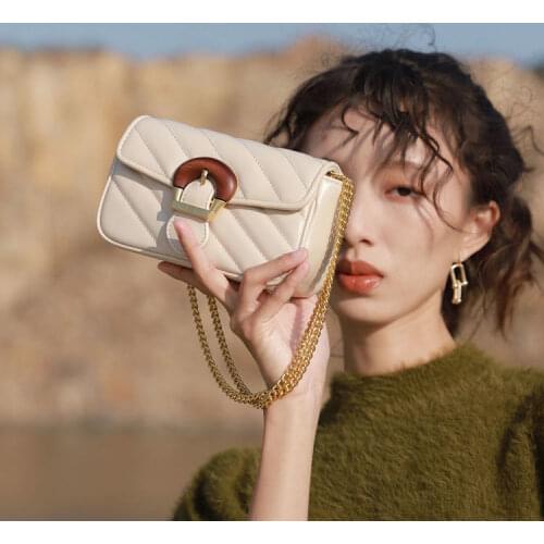 Women Bag 2021 Spring New Fashion PU Flap Lock Solid Hasp Shoulder Bag Handbag Pures And Bags Crossbody Luxury Designer Bag
