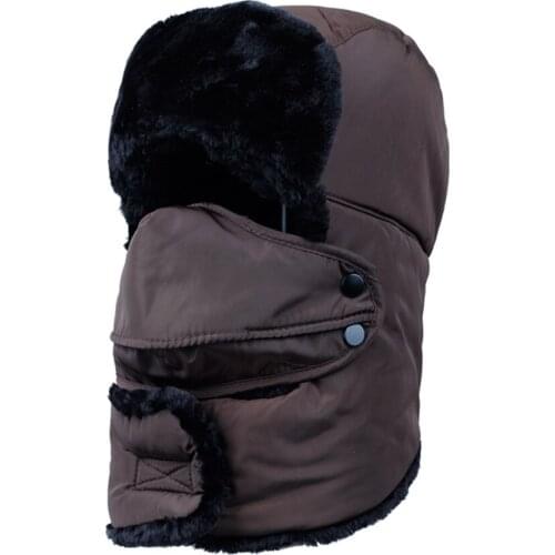 Winter Bomber Hats Men Women Fur Thickened Ear Flaps Winter Hat Earflap Caps Russian Balaclava Bomber Hats For Women Fur New Cap