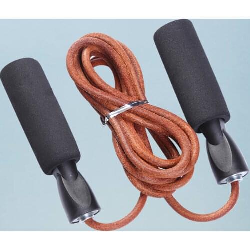 1pcs Cowhide Jump Rope Adjustable Professional Jumping Exercise Sport Jump Rope for School Home