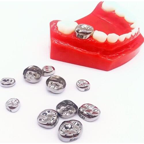 10pcs/Lot Dental Kids Primary Molar Crowns Stainless Steel Upper Left/Right