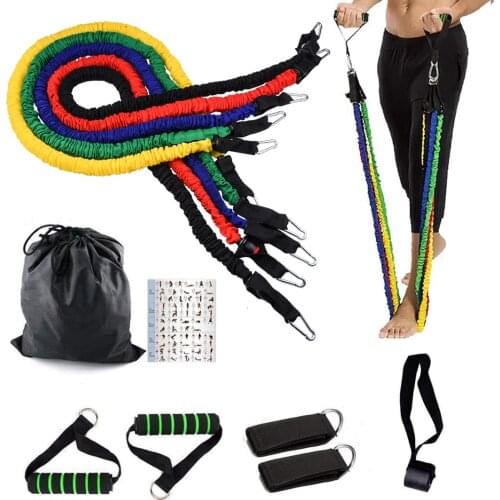 11pcs Resistance Bands Fitness Stretching Elastic Workout Latex Tubes Pull up Set Home Gym Trainer Equipment Exercise