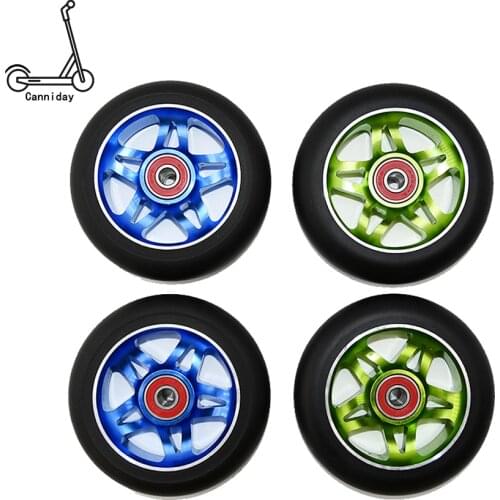 2PCS Stunt Scooter 120mm Wheels With High Elastic Wear-resisting PU Alloy Core ABEC-9 bearings 88A Roller Ski Wheels
