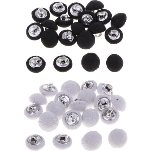 20Pcs Mini Cotton Fabric Covered Buttons Craft Sewing Upholstery 10mm Round for Knitting Crocheting Dolls Clothes Dress Making