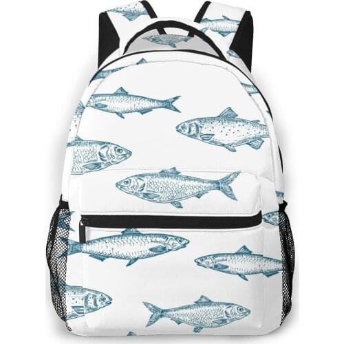 2021 Backpack Women Shoulder Bag Fishes Fashion School Bag For Teenage Girl Backpacks Travel Bag