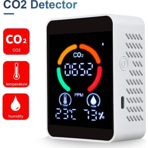 3 in 1 Carbon Dioxide Detector Air Quality Monitor Digital CO2 Meter USB Temperature Humidity Air Analyzer for CO2 Detector