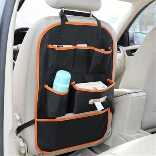 Multi-Pocket Car Organizer Back Seat Storage Bag Tissue Box Car Styling Phone Pocket Pouch for Books Tablet Mobile Drinks Keys