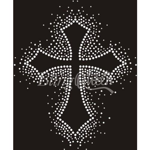 BlingQueen 25PCS/LOT Cross Rhinestone Motifs Transfers Blings