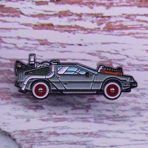 Back to the future Delorean brooch time space travel fans flair addition