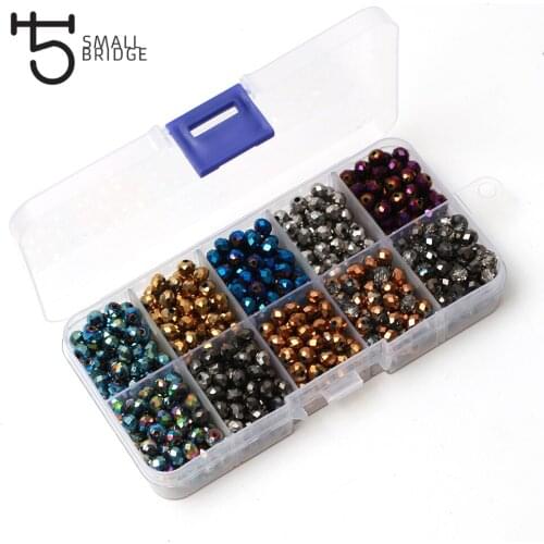 4 6 8mm Faceted Rondelle Crystal Beads for Making Jewelry accessories for bracelets Mix loose spacer Beads 1400PCS/set