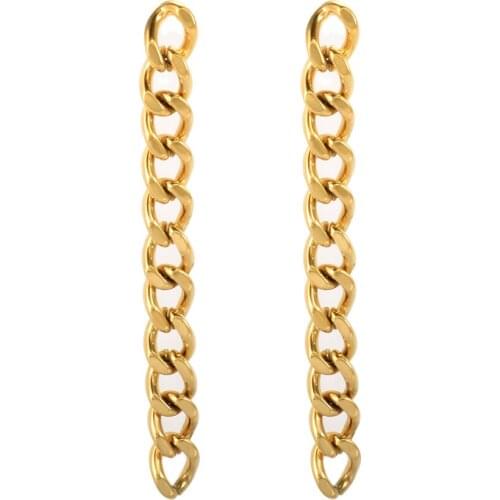 Women Thick Chain Link Drop Earrings Gold Plated Hand Made Earrings For Women Party Jewelry Gift